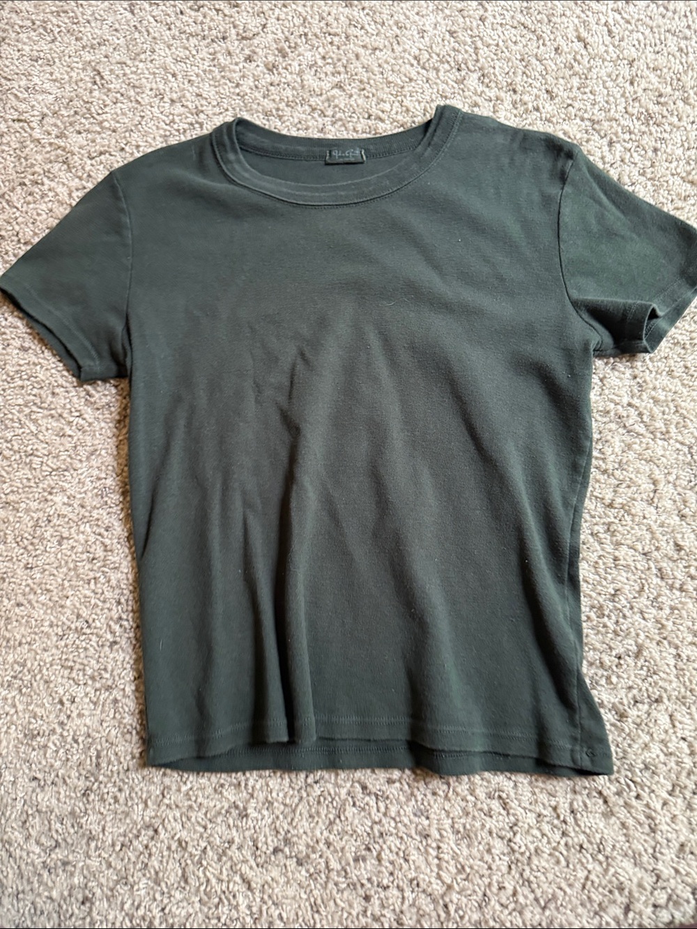 Brandy Melville Olive Green Short Sleeve Crew Tee